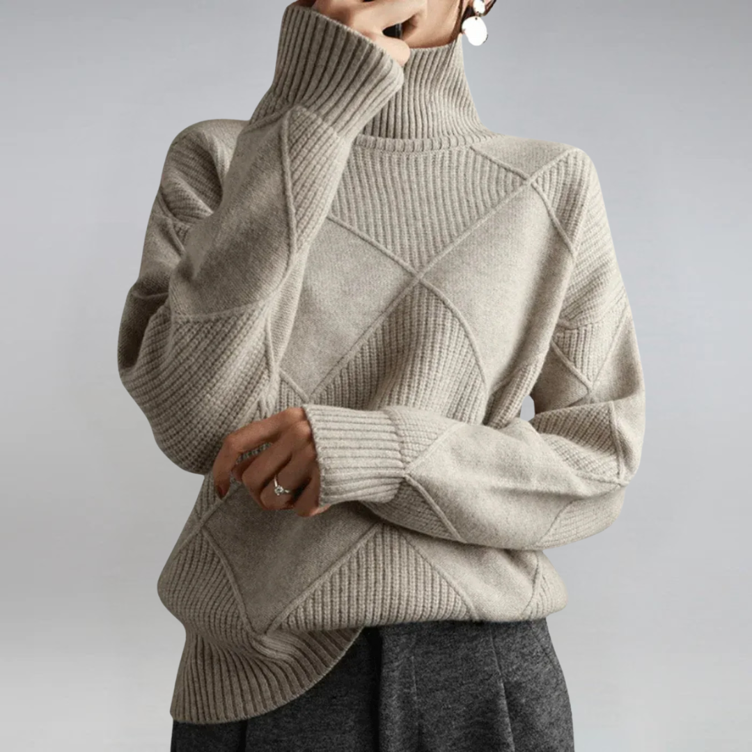 Lauren | Luxury Cashmere High-Neck Jumper