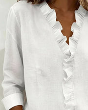 Solveig | Ruffle-Placket Blouse