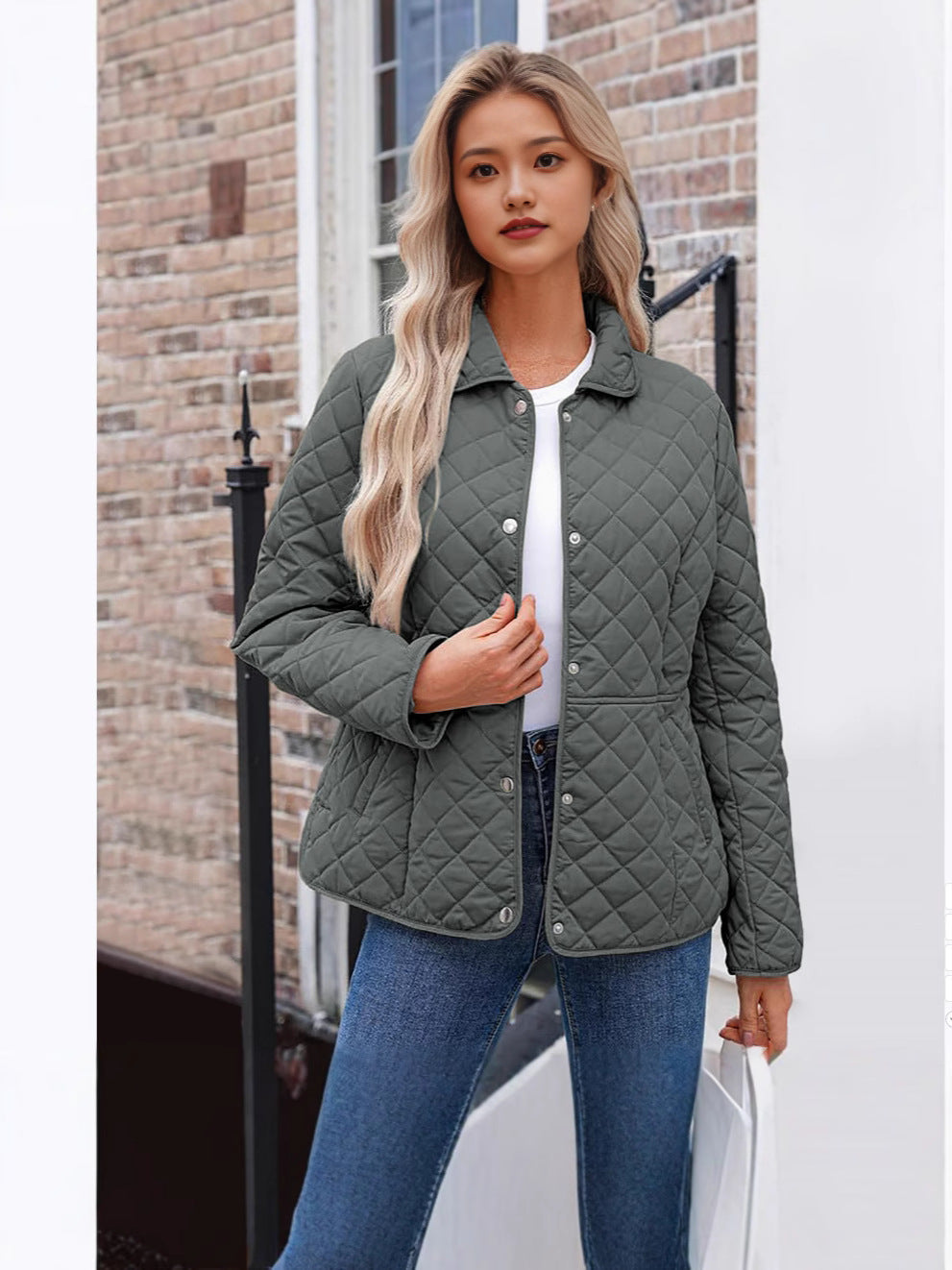 Erlinda | Point-Collar Quilted Jacket