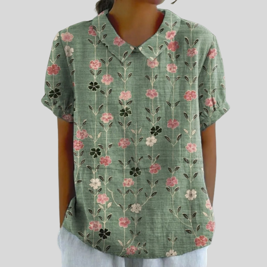 ELEGANT | FLORAL COLLARED TOP