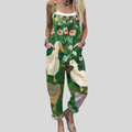 FLOWING ADJUSTABLE-STRAP CROPPED DUNGAREES