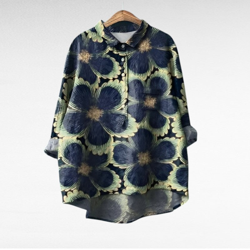 CAMILLE | PRINTED LONG-SLEEVE BLOUSE