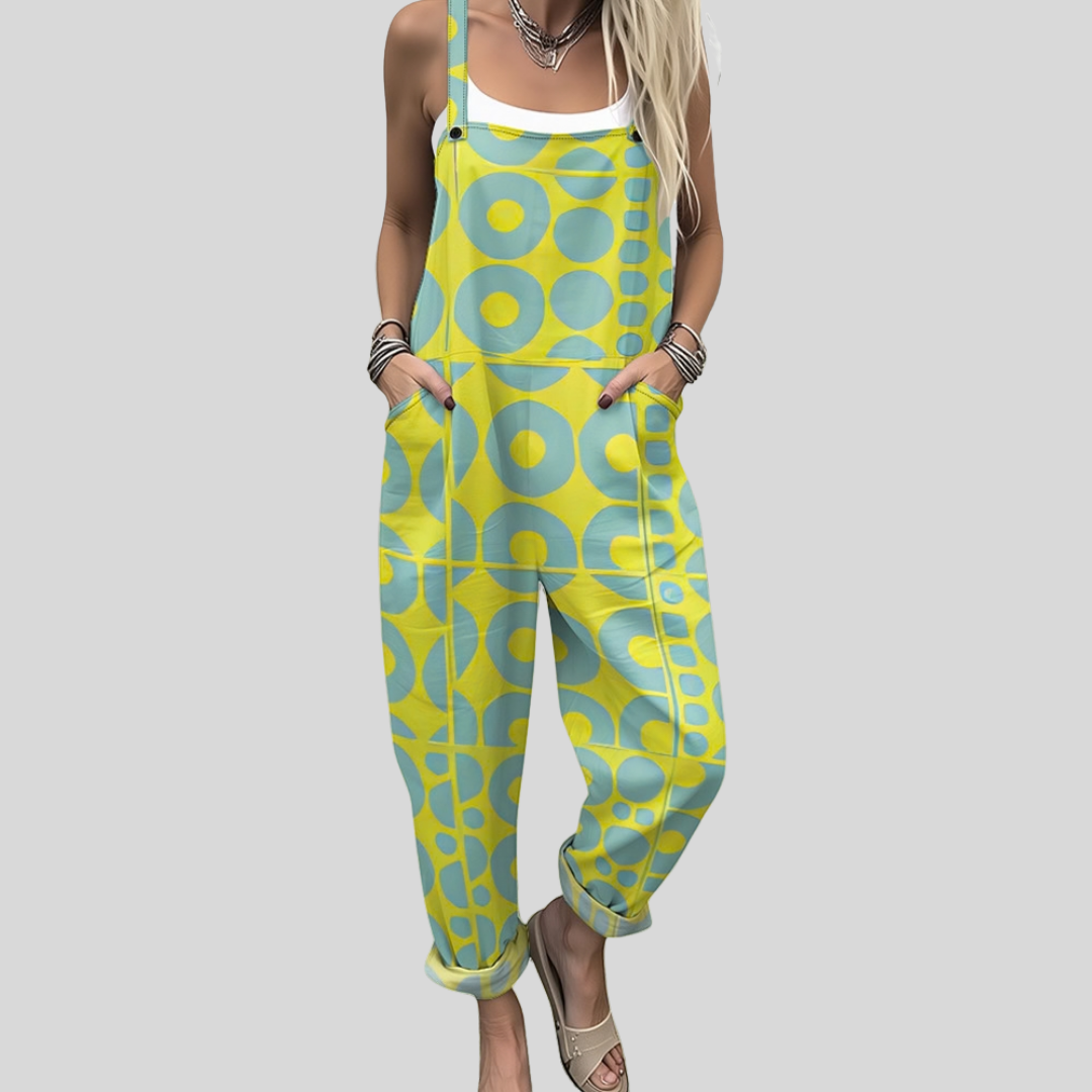 FLOWING ADJUSTABLE-STRAP CROPPED DUNGAREES