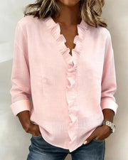 Solveig | Ruffle-Placket Blouse