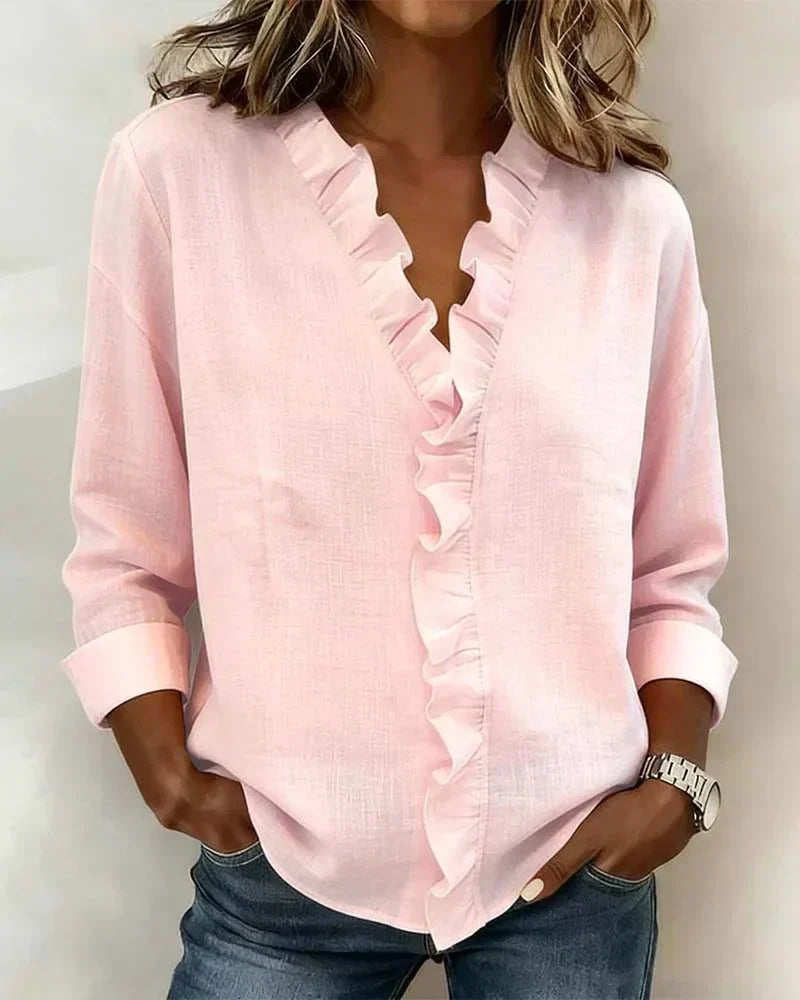 Solveig | Ruffle-Placket Blouse
