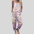 FLOWING ADJUSTABLE-STRAP CROPPED DUNGAREES