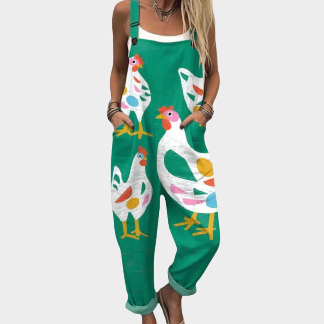 ADJUSTABLE-STRAP FLOWING DUNGAREES