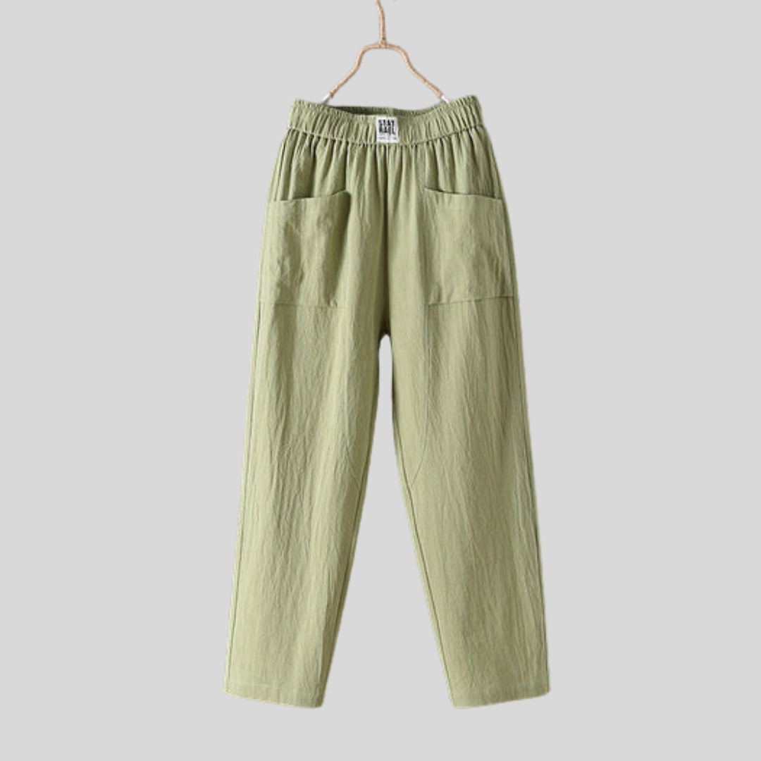 ALYRA | POCKET-DETAIL ELASTIC-WAIST TROUSERS