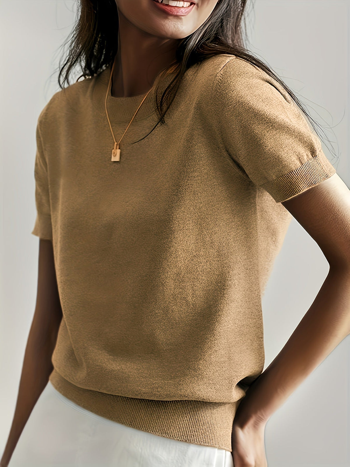 Robynn | Short-Sleeve Crew-Neck Jumper