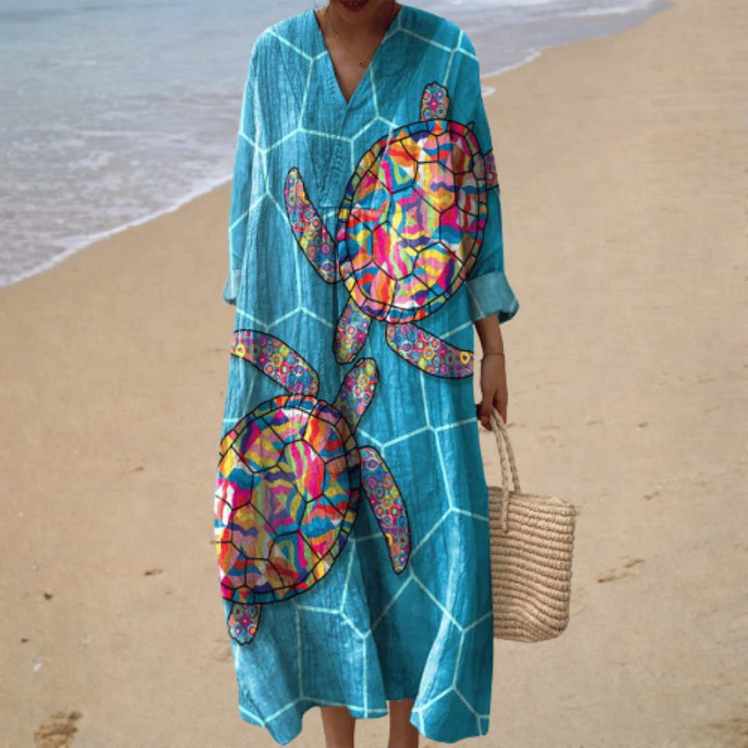 PRINTED FLOWING DRESS
