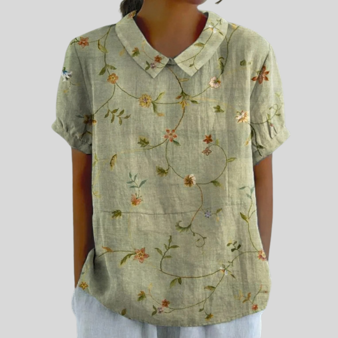 FLORAL COLLARED TOP