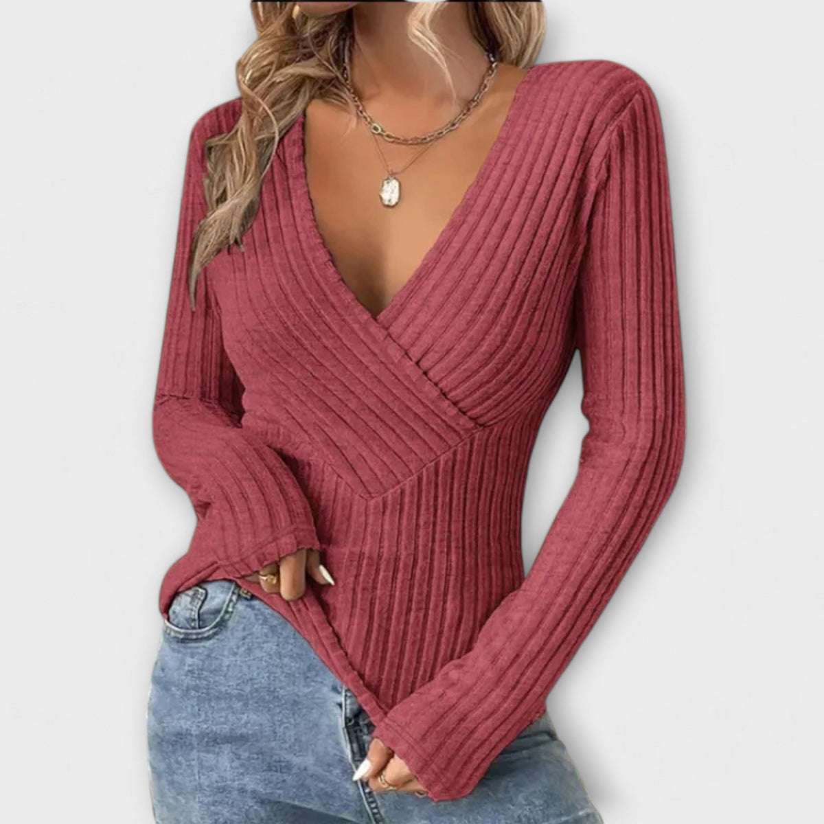 Lisamarie | Ribbed Wrap Jumper