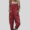FLOWING ADJUSTABLE-STRAP CROPPED DUNGAREES