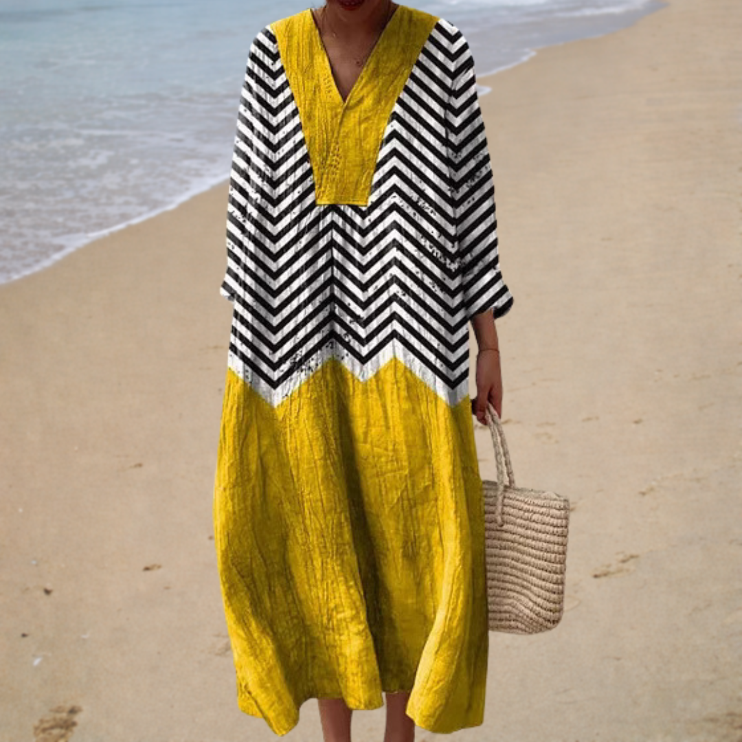 Sonji | Colourblock Chevron Dress