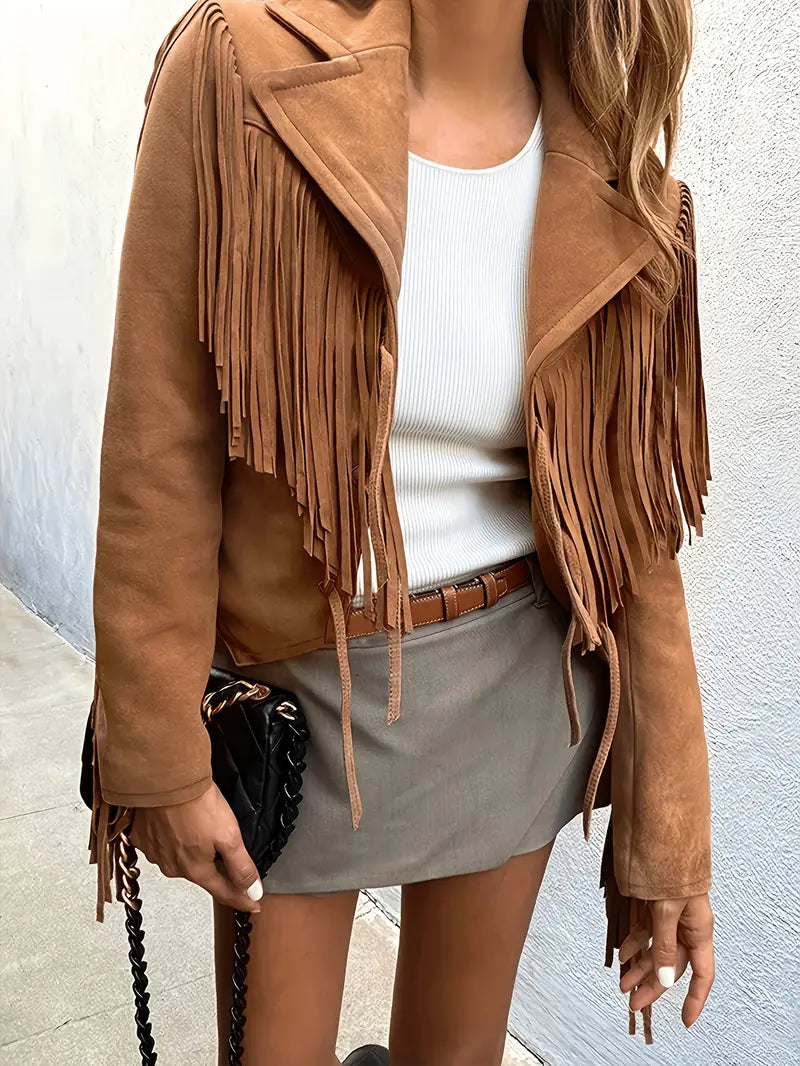 Deneen | Fringed Biker Jacket