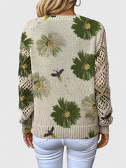 Raizel | Floral Open-Knit Jumper