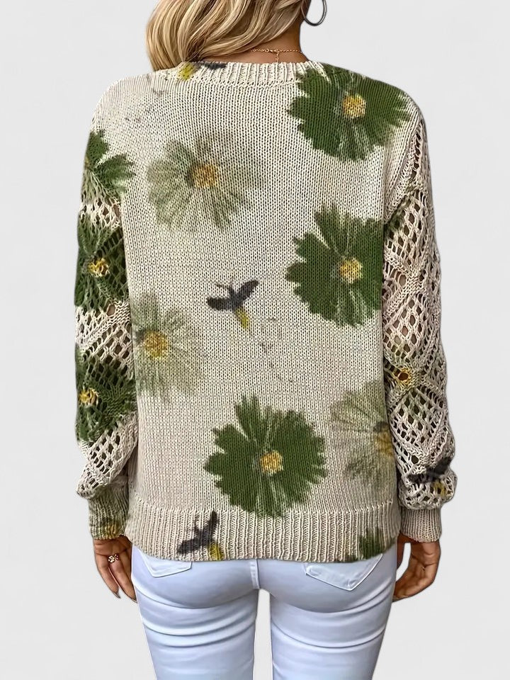 Raizel | Floral Open-Knit Jumper