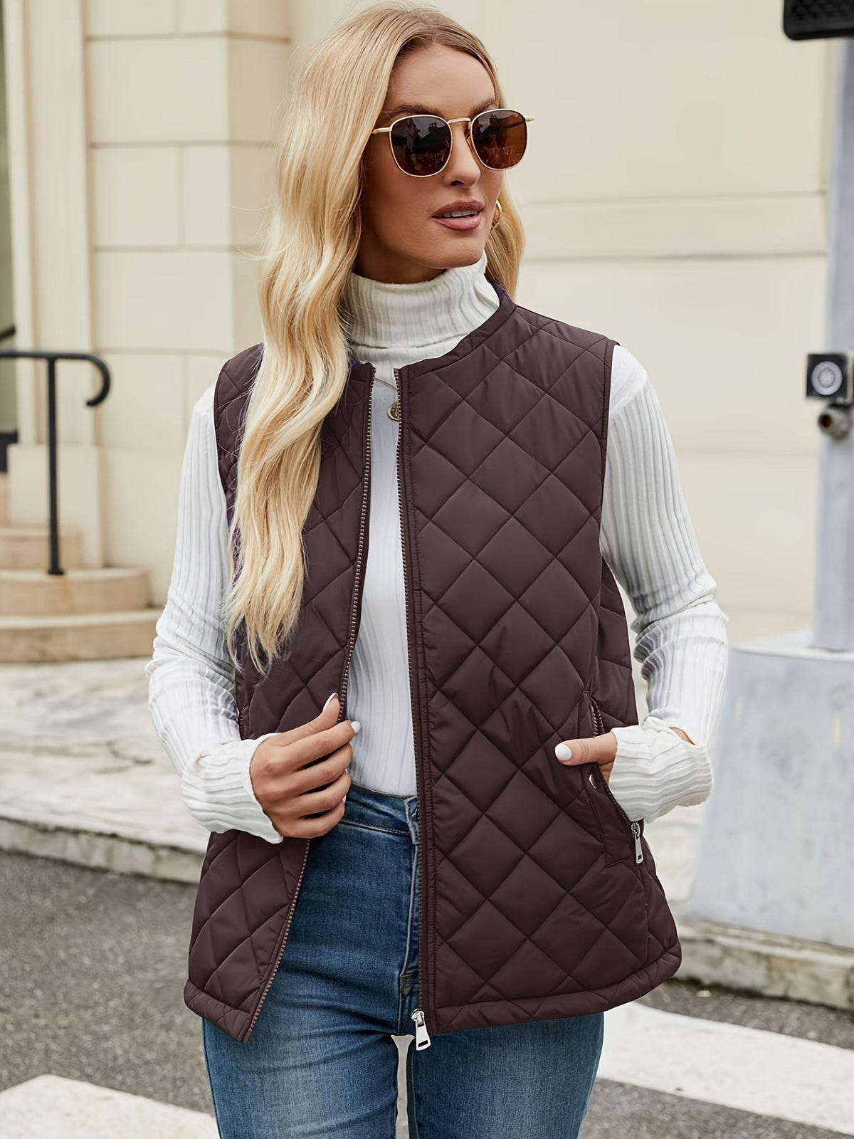 Enfys | Lightweight Quilted Sleeveless Gilet in White