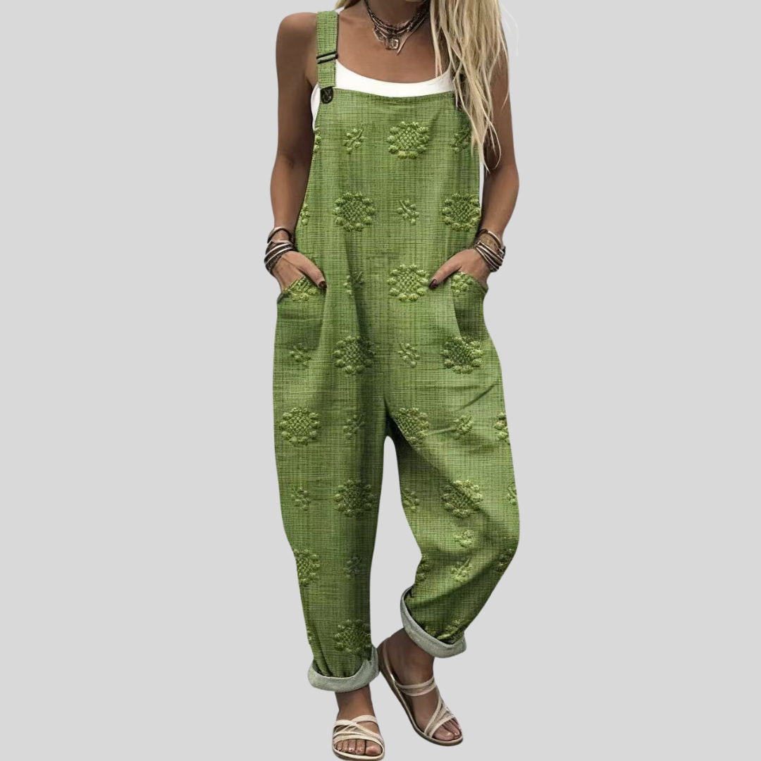 FLOWING ADJUSTABLE-STRAP CROPPED DUNGAREES