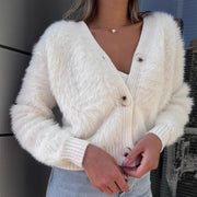 Maudie | Textured V-Neck Button Jacket
