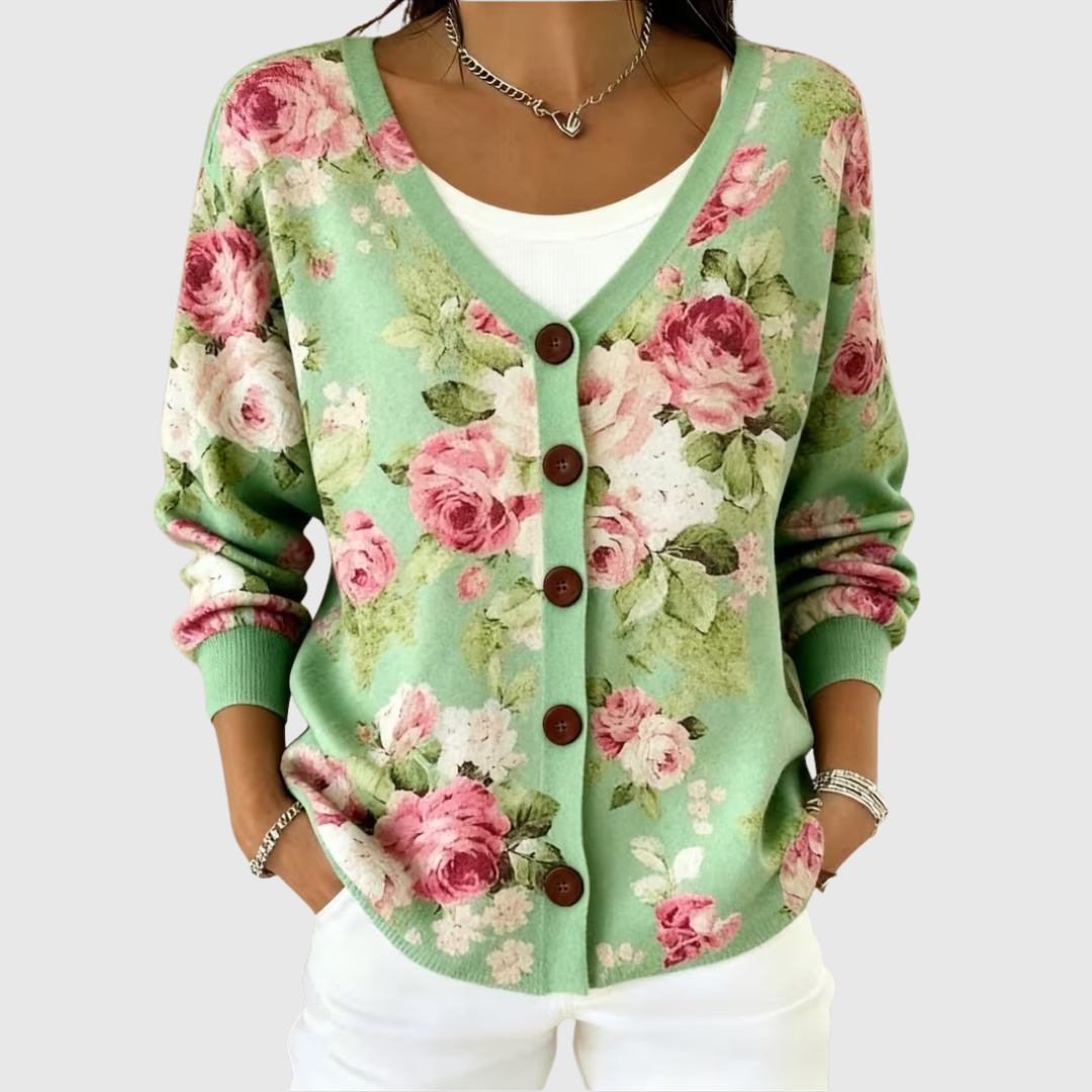 KNITTED BUTTON-FRONT SUMMER CARDIGAN
