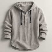 Sebrina | Button-Neck Textured Hoodie