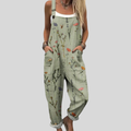 FLOWING ADJUSTABLE-STRAP CROPPED DUNGAREES