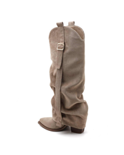 Laurentia high suedine boots in khaki