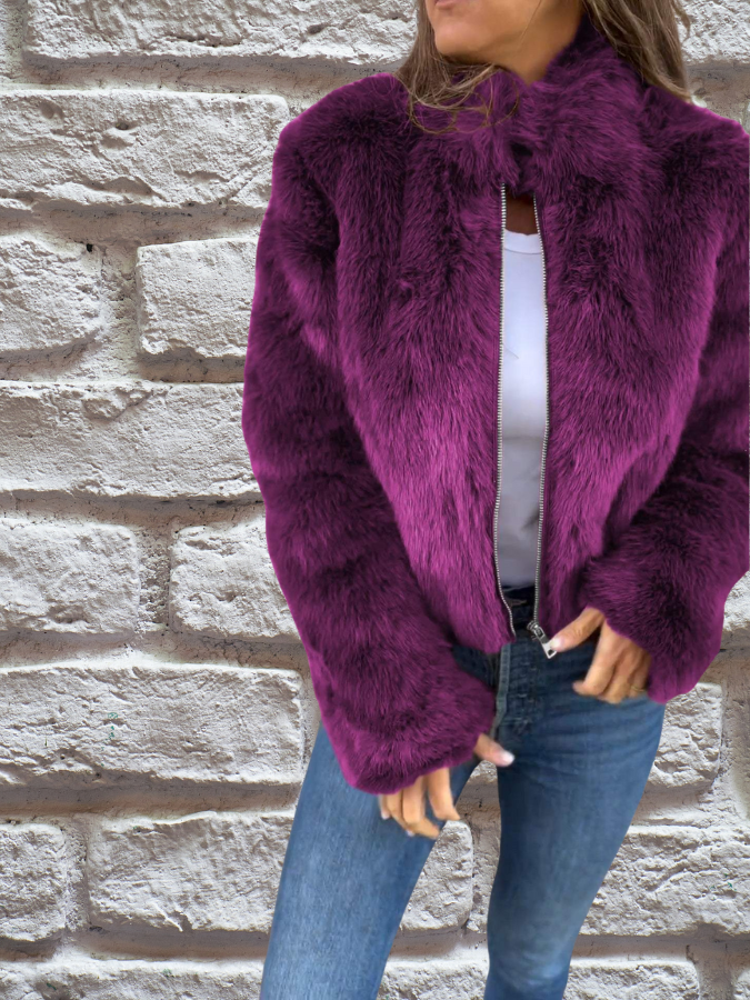 Faigy | Textured Short Zip Jacket