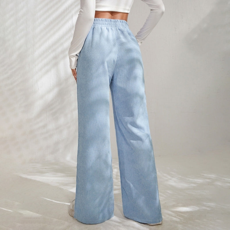 NAHLA | BUTTON-FRONT WIDE-LEG TROUSERS