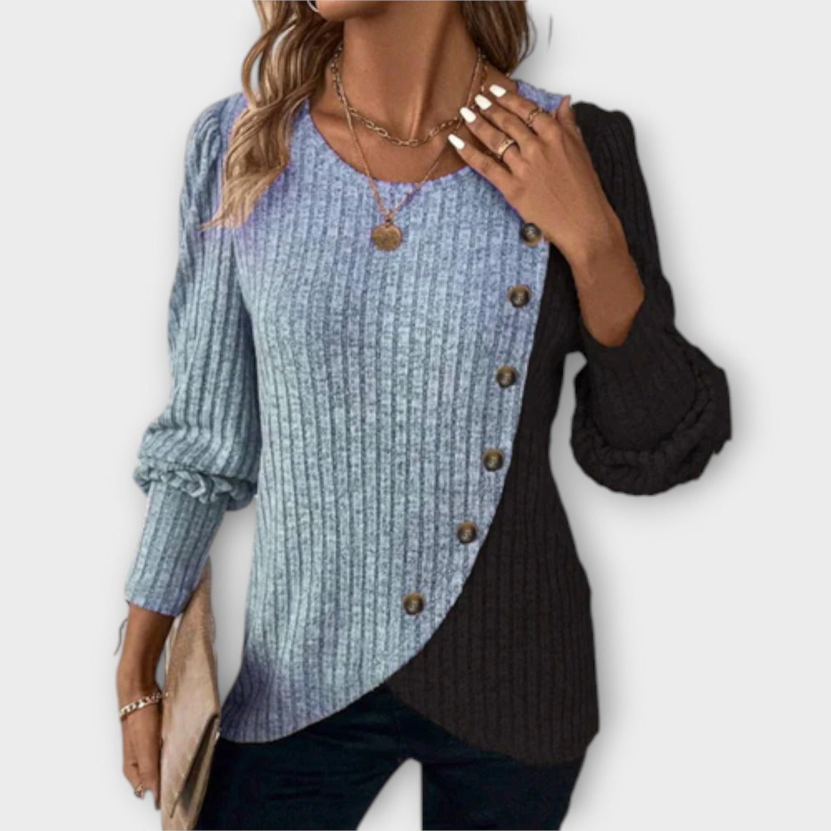 Nostalgie | Lila And Black Jumper With Colour-Block