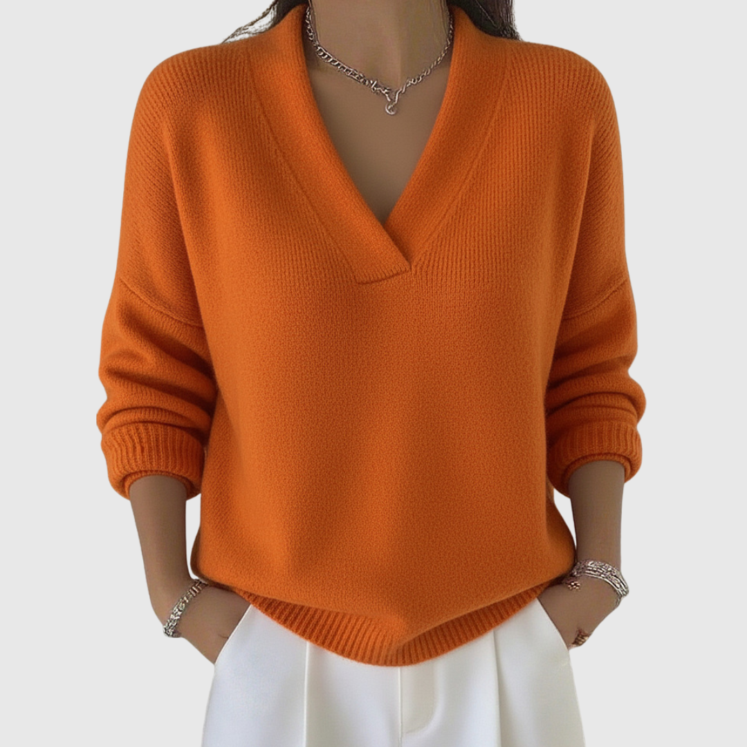 Faye | Soft Relaxed-Fit V-Neck Jumper