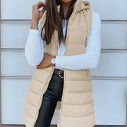 Emogene | Long Quilted Zip Gilet