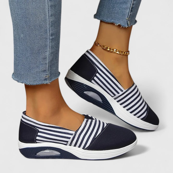 JULIA | STRIPED LACE-UP TRAINERS