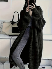 Teddi | Long Ribbed Open Cardigan