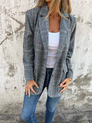 Vanesa | Checked Notch-Lapel Blazer