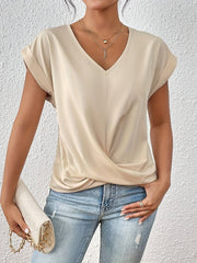 Fayetta | Twist-Hem V-Neck T-Shirt