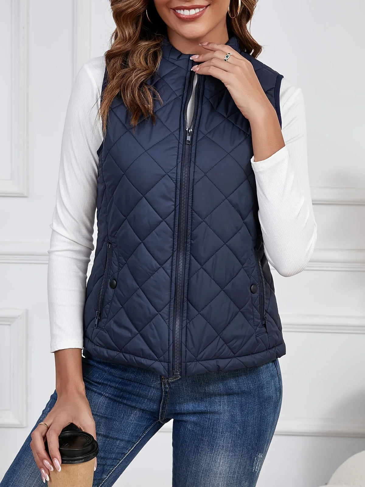 Enfys | Lightweight Quilted Sleeveless Gilet in White