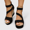 AUBREY | SUEDE WEDGE SANDALS