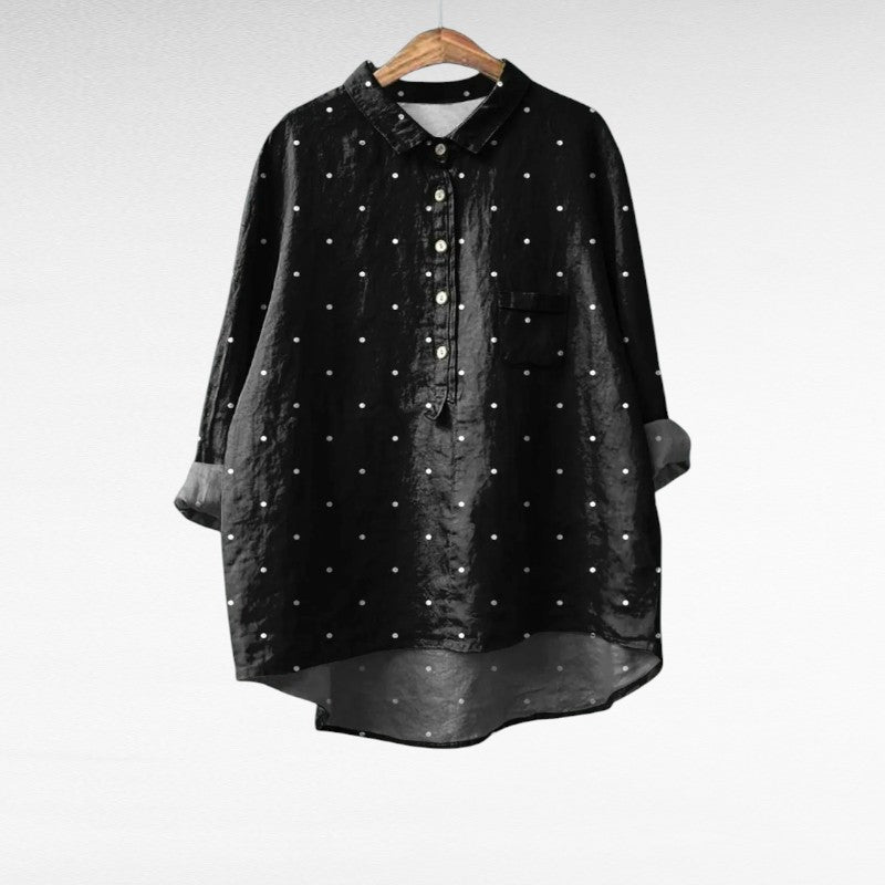 ZOÉ | PRINTED LONG-SLEEVE BLOUSE
