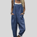FLOWING ADJUSTABLE-STRAP CROPPED DUNGAREES