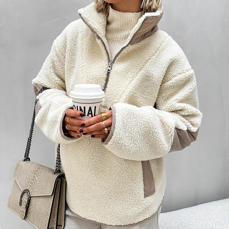 Briseida | Textured Half-Zip Sweatshirt