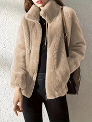 Rivka | Textured Stand-Collar Zip Jacket