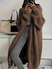 Teddi | Long Ribbed Open Cardigan