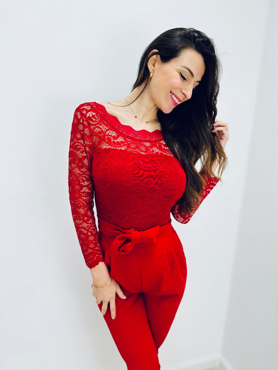 Cammy | Long-Sleeve Lace Jumpsuit