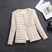 Rosamund | Lightweight Round-Neck Padded Jacket in Cherry Blossom Pink