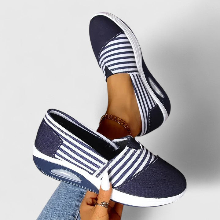 JULIA | STRIPED LACE-UP TRAINERS