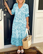 Keisha | Elegant Flower Dress With V-Neck