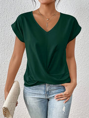 Fayetta | Twist-Hem V-Neck T-Shirt