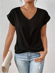 Fayetta | Twist-Hem V-Neck T-Shirt